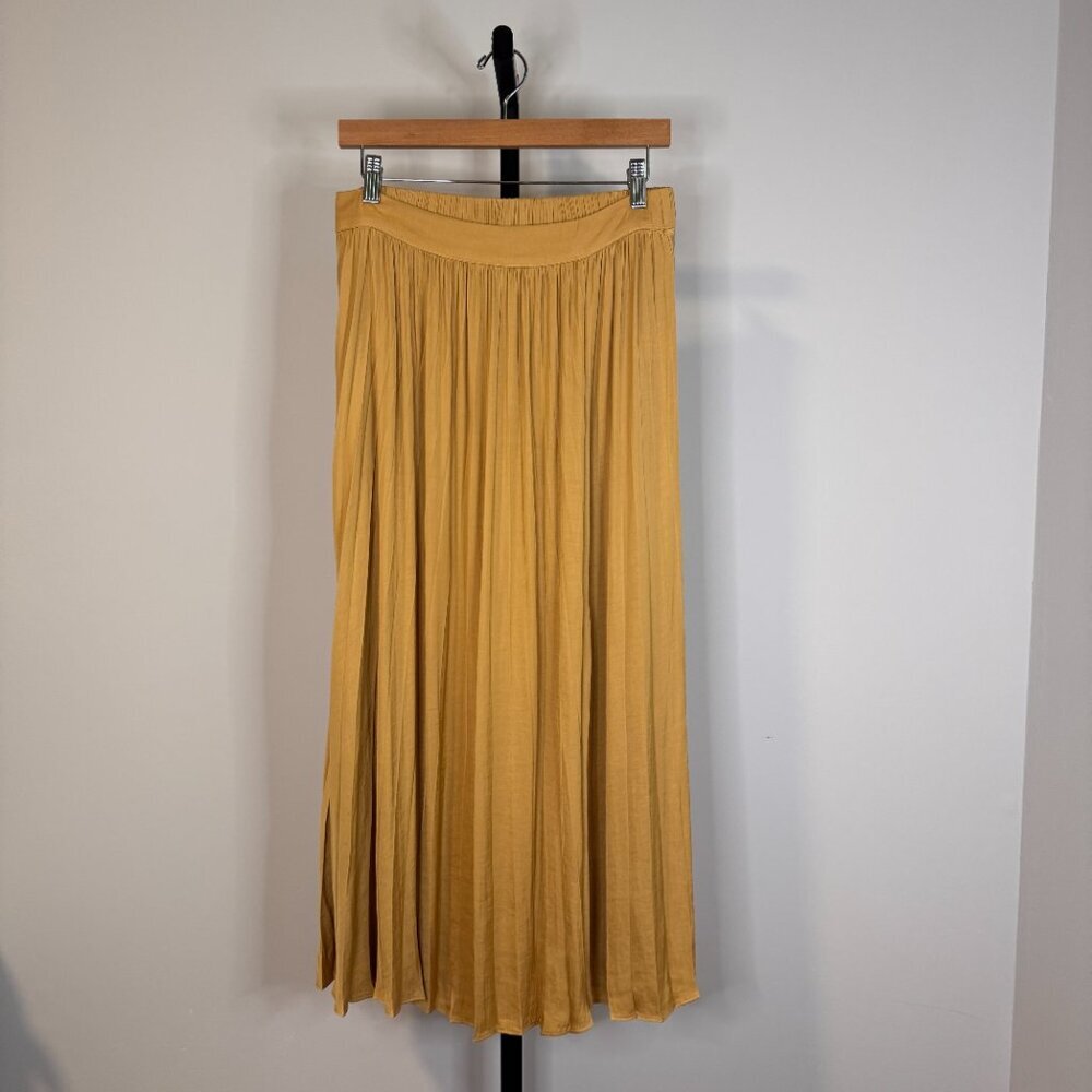 Joie Yellow Pleated Midi Skirt  - Size M